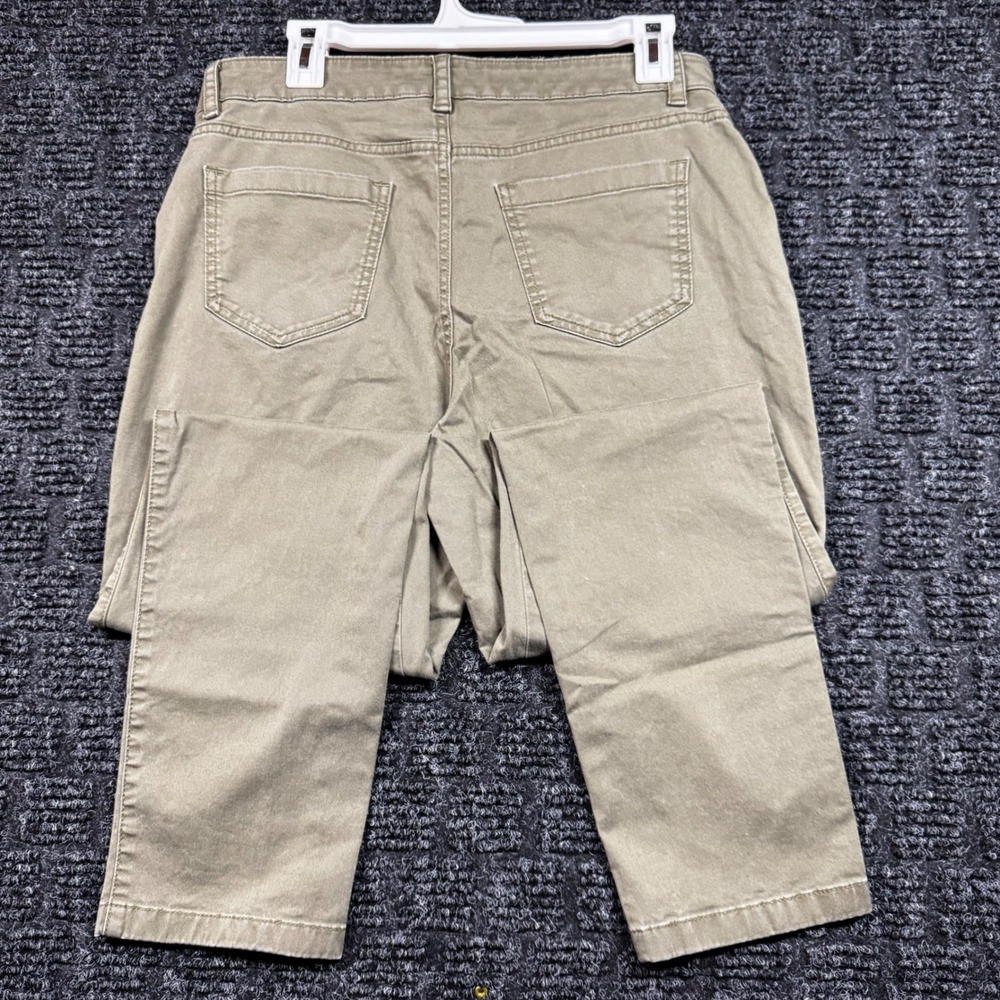 Brooks Brothers Womens 10 Olive Green Stretch Cotton 5-Pocket Straight Leg Pants - Picture 4 of 5